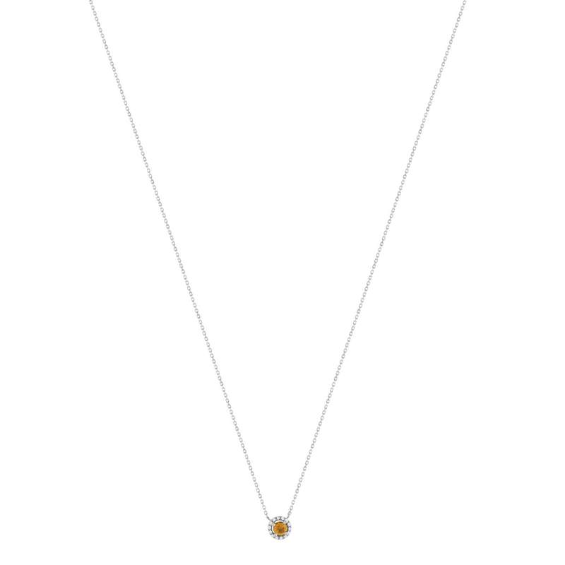 Collier or 375 blanc citrine zirconias 45cm - vue 2