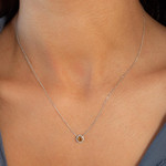 Ketting goud 375 witte citrien zirkonia's 45cm - bekijk gedragen 1