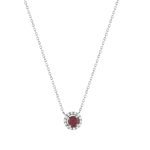 Collier or 375 blanc grenat rhodolite zirconias 45cm - vue 1