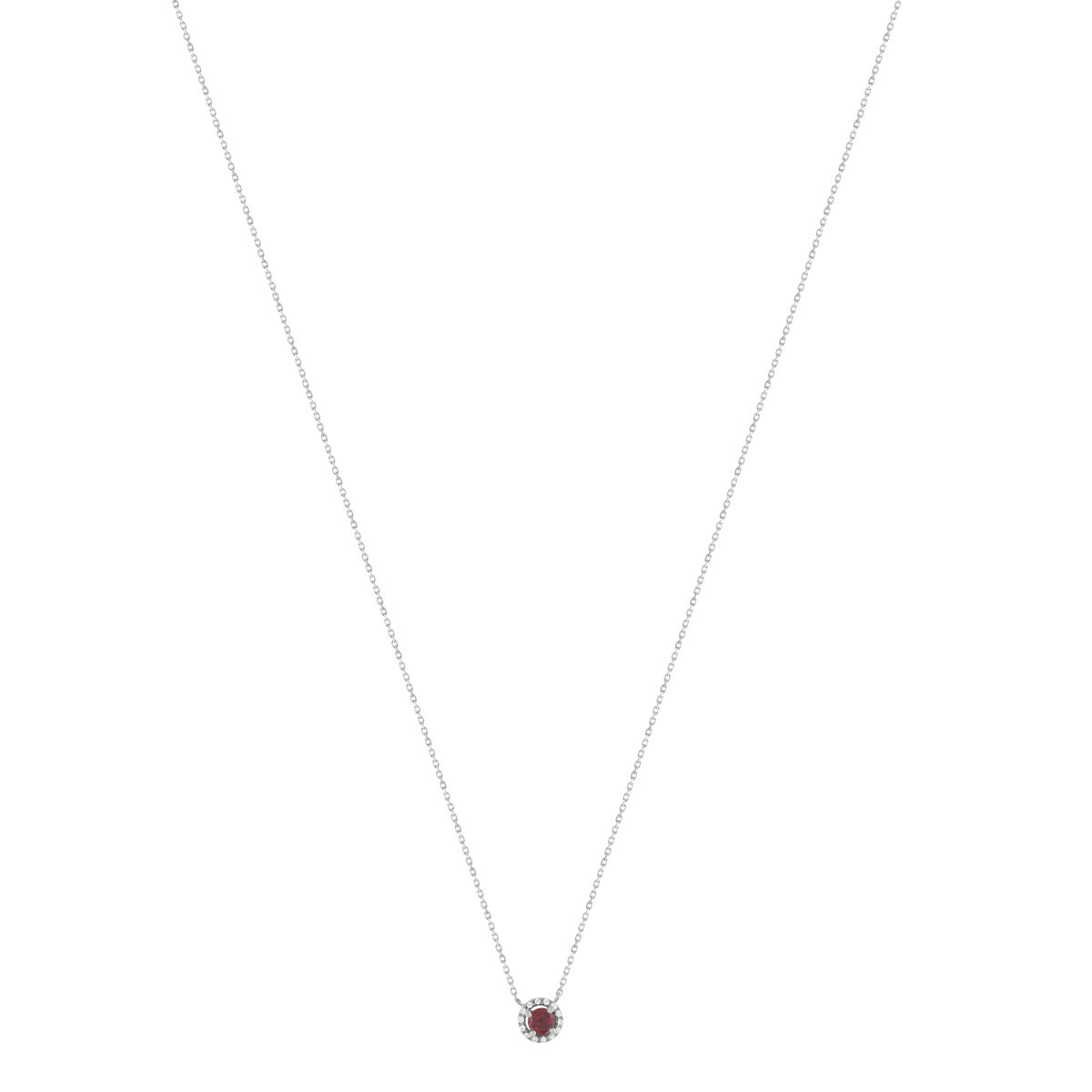 Collier or 375 blanc grenat rhodolite zirconias 45cm - vue 2