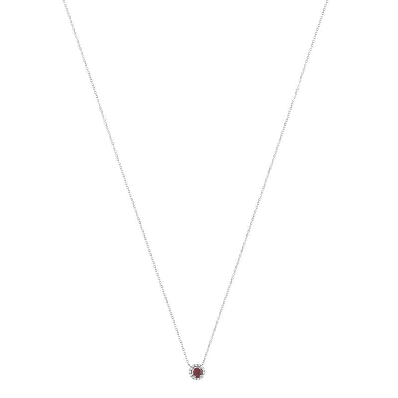 Collier or 375 blanc grenat rhodolite zirconias 45cm - vue 2