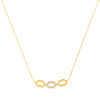 Collier or 375 jaune diamants 43cm - vue V1