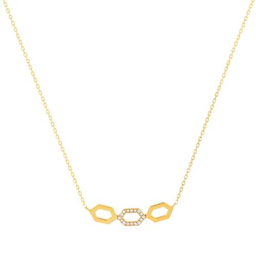 Collier or 375 jaune diamants 43cm