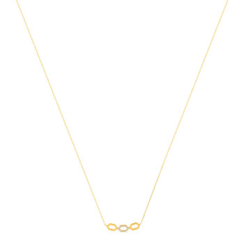 Collier or 375 jaune diamants 43cm