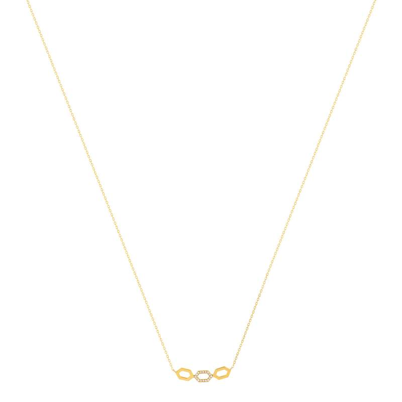 Collier or 375 jaune diamants 43cm - vue 2