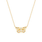 Collier or 375 jaune diamants 45cm - vue 1