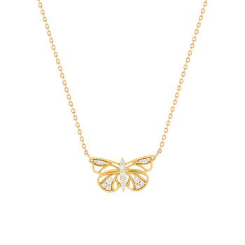 Collier or 375 jaune diamants 45cm