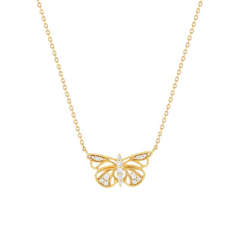 Collier or 375 jaune diamants 45cm - vue 1