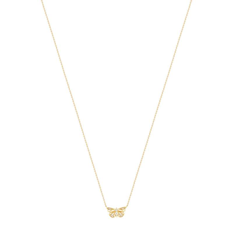 Collier or 375 jaune diamants 45cm - vue 2