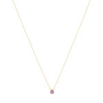 Collier or 375 jaune améthystes et zirconias 43cm - vue 2