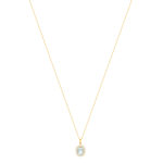 Collier or 375 jaune aigue marine et zirconias 43cm - vue 2