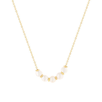 Collier or 375 jaune perles de culture 43cm - vue 1