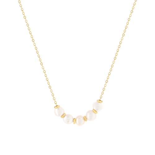 Collier or 375 jaune perles de culture 43cm