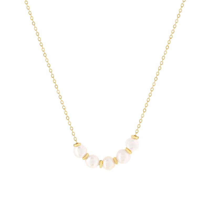 Collier or 375 jaune perles de culture 43cm - vue 1
