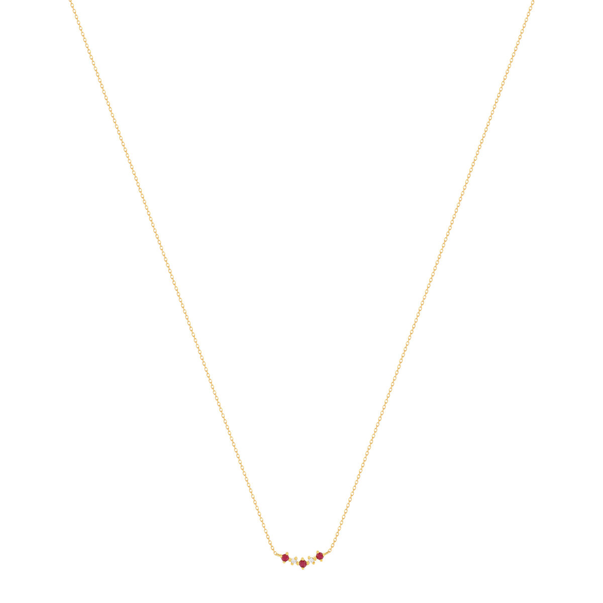 Collier or 375 jaune rubis et zirconias 45cm - vue 2