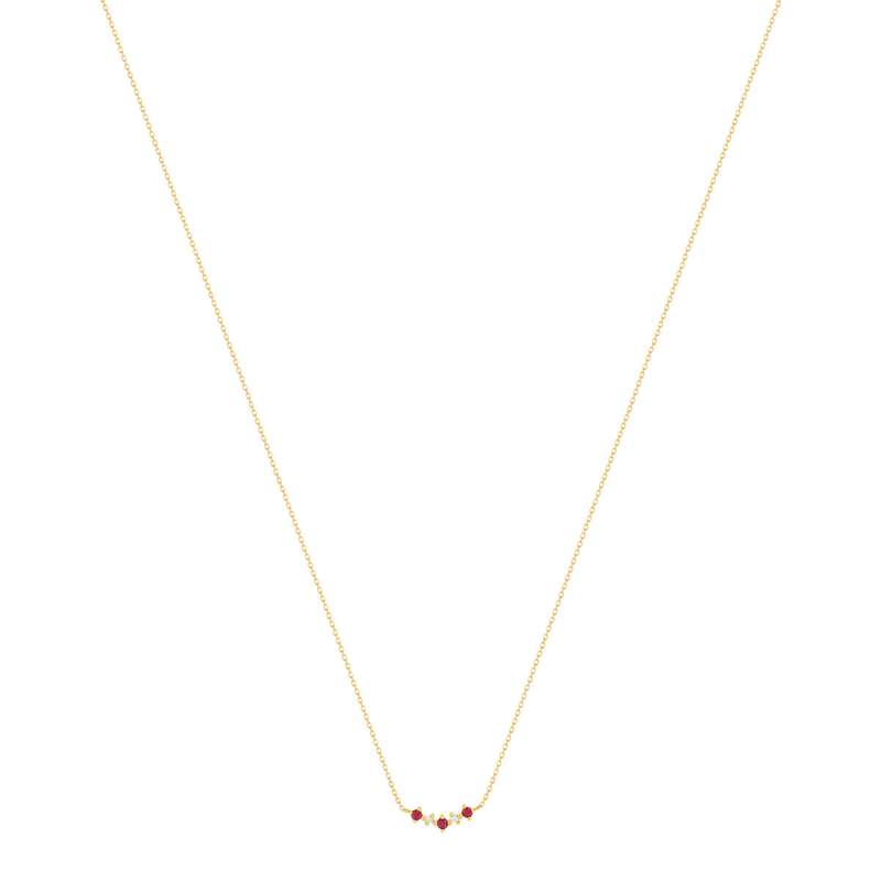 Collier or 375 jaune rubis et zirconias 45cm - vue 2