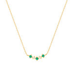 Collier or 375 jaune émeraudes et zirconias 45cm - vue 1