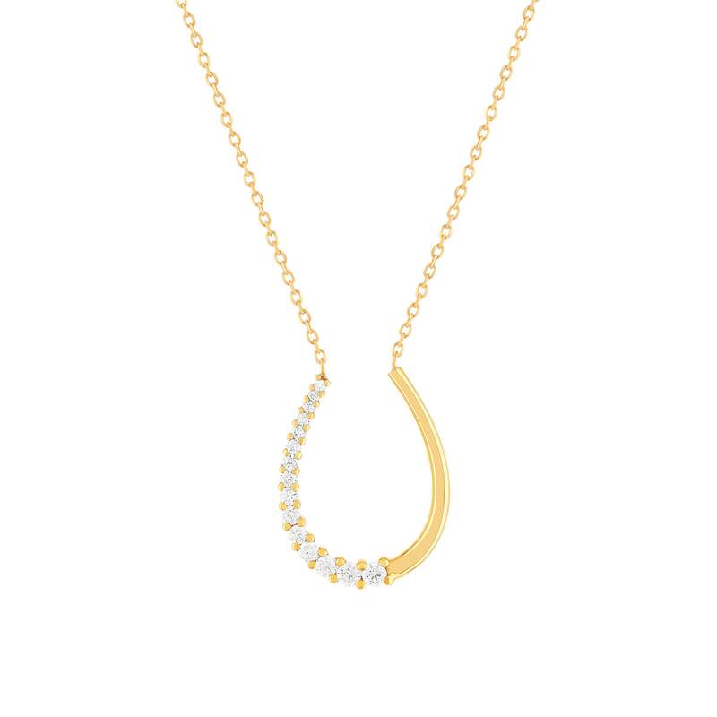 Collier or 375 jaune et zirconias 43cm - vue 1