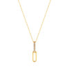 Collier or 375 jaune diamants 43cm - vue V1