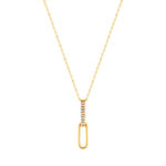 Collier or 375 jaune diamants 43cm - vue 1