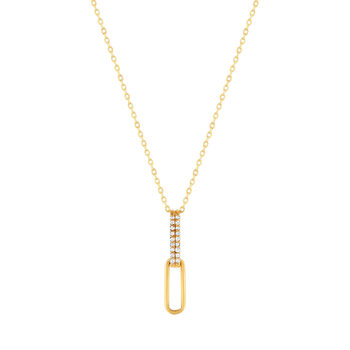 Collier or 375 jaune diamants 43cm