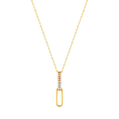 Collier or 375 jaune diamants 43cm