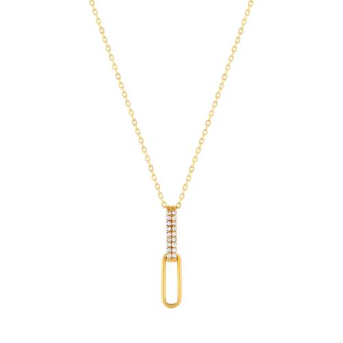 Collier or 375 jaune diamants 43cm