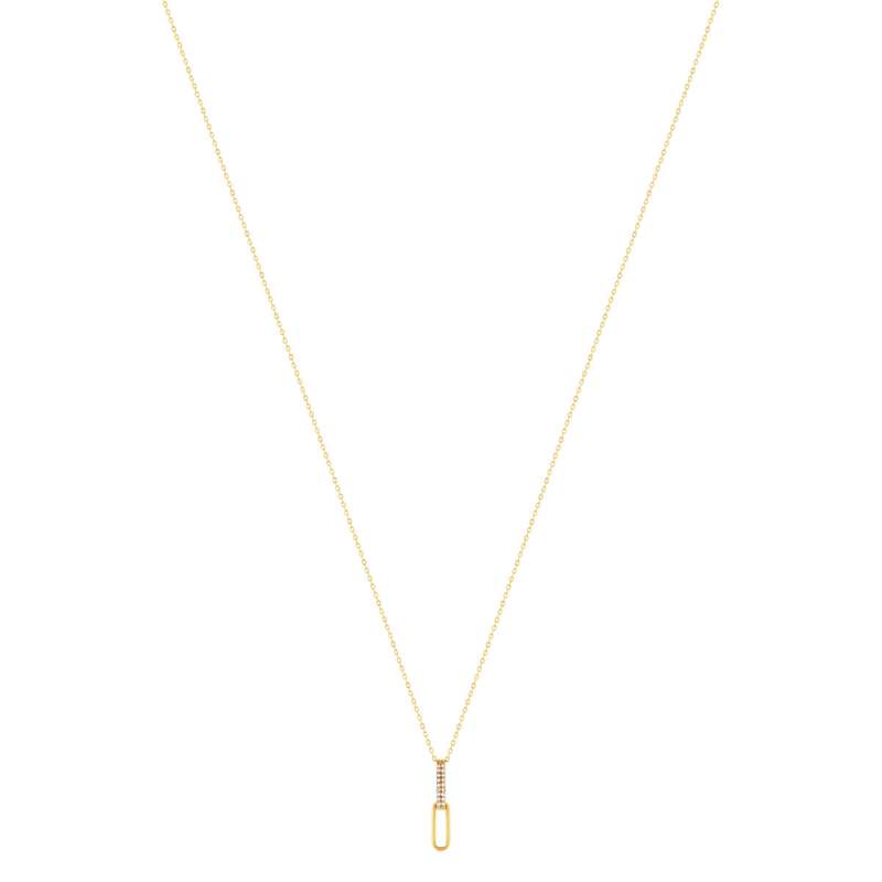 Collier or 375 jaune diamants 43cm - vue 2
