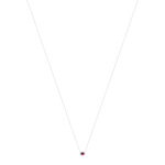 Collier or 750 blanc rubis et diamants 45cm - vue 2