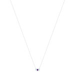 Collier or 750 blanc améthyste et topazes traitées Sky Blue 43cm - vue 2