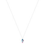 Collier or 750 blanc topaze london blue topaze sky blue et iolites 43cm - vue 2