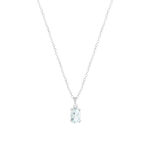 Collier or 750 blanc aigue marine et diamants 43cm - vue 1