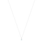 Necklace gold 750 white aquamarine and diamonds 43cm - view 2