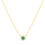 Collier or 750 jaune émeraudes et diamants 43cm - vue 1