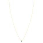 750 yellow gold necklace with 0.13 ct emeralds and 0.056 ct diamonds, 43 cm - view 2