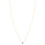 Collier or 750 jaune émeraudes et diamants 43cm - vue 2