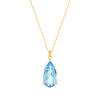 Collier or 750 jaune topaze sky blue 43cm - vue V1