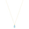 Collier or 750 jaune topaze traitée sky blue 43cm - vue V2