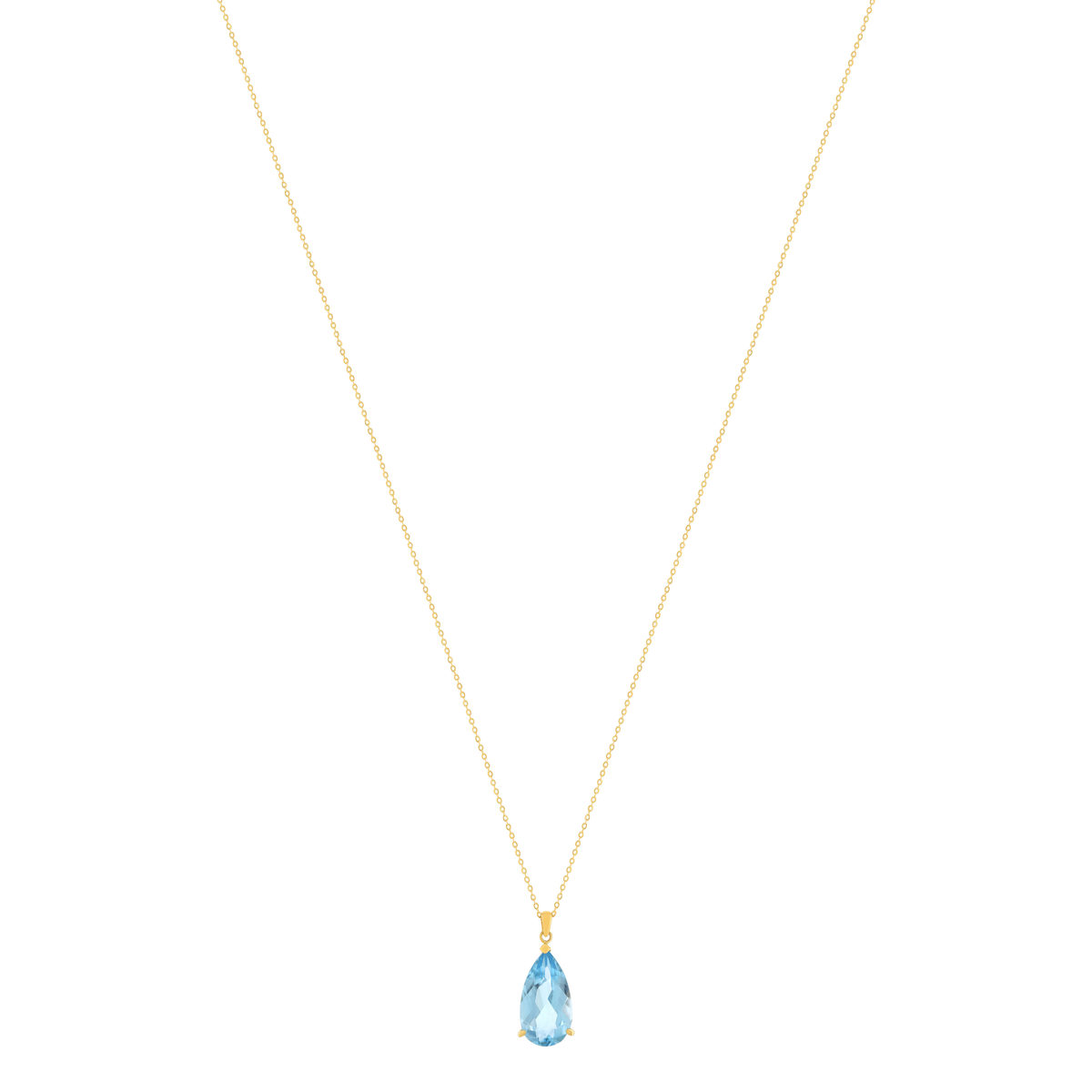 Collier or 750 jaune topaze sky blue 43cm - vue 2