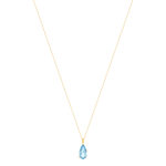 Collier or 750 jaune topaze traitée sky blue 43cm - vue 2