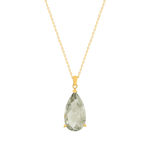 Collier or 750 jaune quartz vert 43cm - vue 1