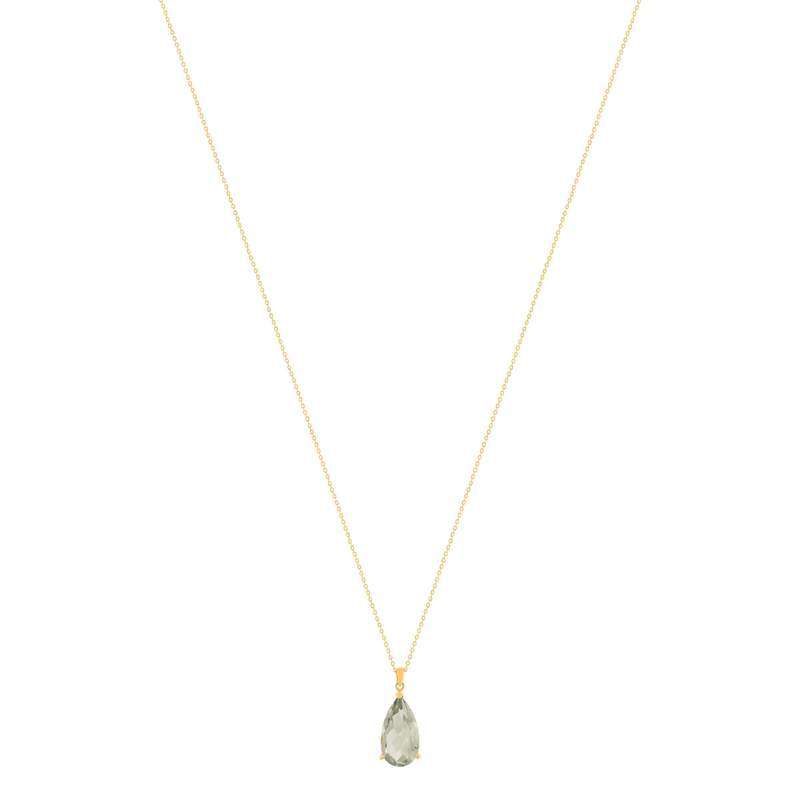 Collier or 750 jaune quartz vert 43cm - vue 2