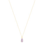 Collier or 750 jaune améthyste rose 43cm - vue 2