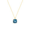 Collier or 750 jaune topaze London Blue traitée 45cm - vue V1