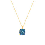 Collier or 750 jaune topaze London Blue traitée 45cm - vue 1