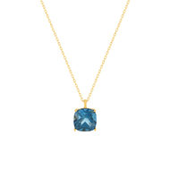 Collier or 750 jaune topaze London Blue traitée 45cm
