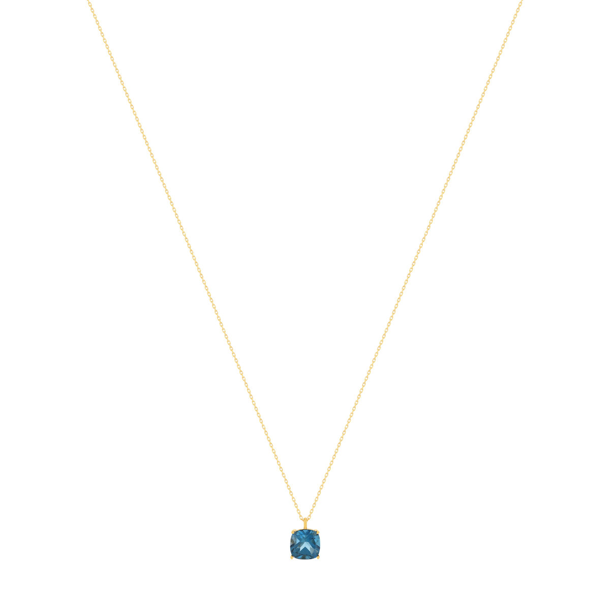 Collier or 750 jaune topaze london blue 45cm - vue 2