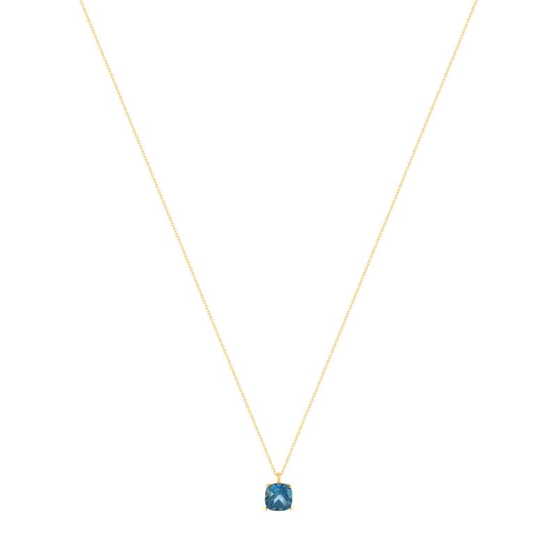 Collier or 750 jaune topaze London Blue traitée 45cm - vue 2