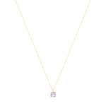 Necklace gold 750 yellow pink amethyst 45cm - view 2
