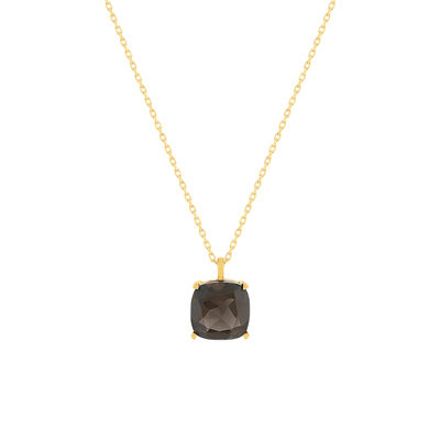 Collier or 750 jaune quartz fumé 45cm